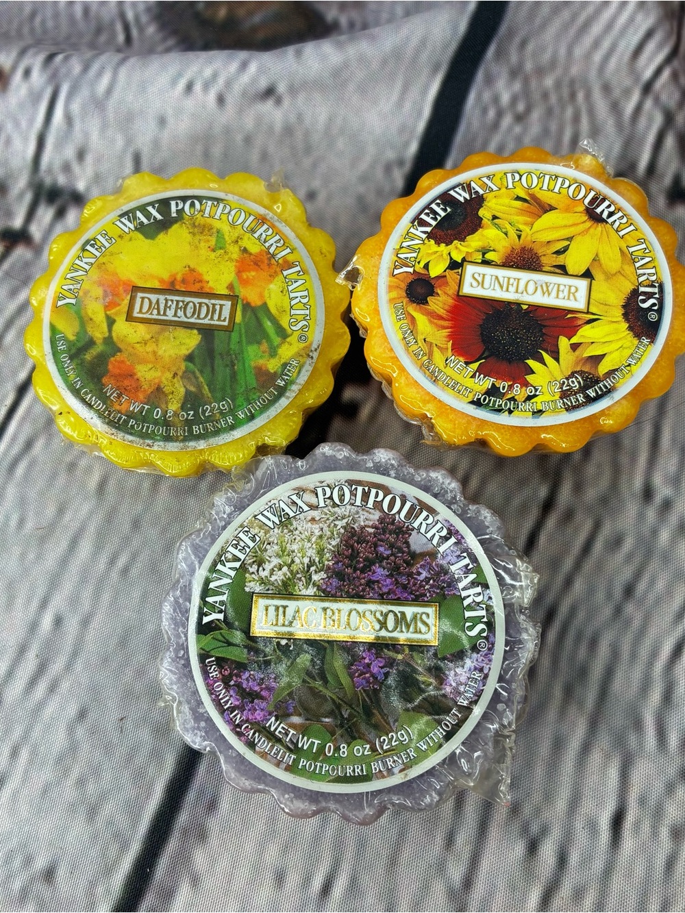5/$20 Lot of 3 Floral Yankee Candle Wax Tarts Sunflower Daffodil Lilac Blossoms